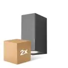 Pack duo D'Lite Applique Murale Vrebos Aluminium Noir Up&Down| Convient pour 2x GU10