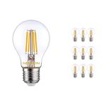 Voordeelpak 10x Noxion Lucent LED E27 Peer Filament Helder 8.5W 1055lm - 827 Zeer Warm Wit | Vervangt 75W