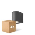 Voordeelpak 4x D'Lite Wandlamp Vossem Aluminium Zwart| IP54 - Geschikt Voor 1x GU10